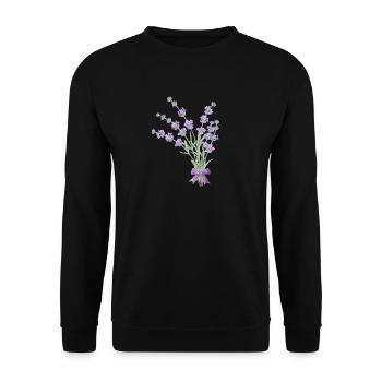Bouquet of lavender - Unisex Sweatshirt - black - Front - Alina (178cm) & Michal (187cm)