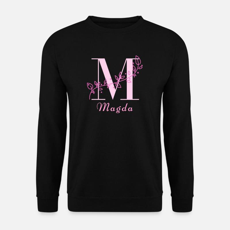 MAGDALENA Blumen Buchstabe Damen Name Shirt - Unisex Pullover - Schwarz