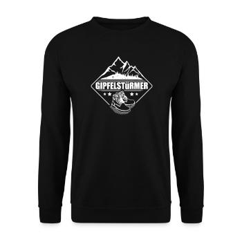 Bergsteiger Vintage Geschenk für Alpin Fans - Unisex Pullover - Schwarz - Vorne - Alina (178cm) & Michal (187cm)