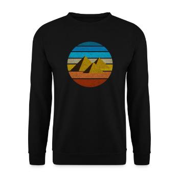 Ägypten Retro Pyramiden Vintage Geschenkidee Kairo - Unisex Pullover - Schwarz - Vorne - Alina (178cm) & Michal (187cm)