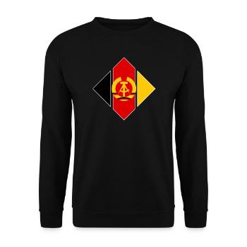 Abzeichen Luftstreitkräfte der NVA - Unisex Pullover - Schwarz - Vorne - Alina (178cm) & Michal (187cm)