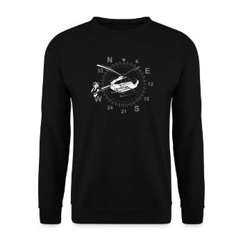 helicopter illustration symbol heli hubschrauber - Unisex Pullover - Schwarz - Vorne - Alina (178cm) & Michal (187cm)
