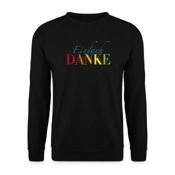 Einfach Dankeschön sagen - Unisex Pullover - Schwarz - Vorne - Alina (178cm) & Michal (187cm)