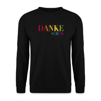 Ein Herzliches Dankeschön sagen - Unisex Pullover - Schwarz - Vorne - Alina (178cm) & Michal (187cm)