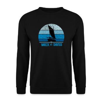 Wieck am Darss avec Zeesboot - Sweat-shirt Unisexe - noir - Devant - Alina (178cm) & Michal (187cm)