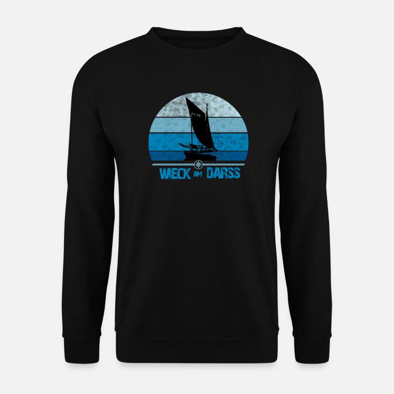 Wieck am Darss avec Zeesboot - Sweat-shirt Unisexe - noir