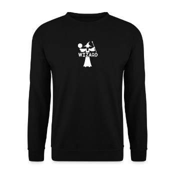 Silhouette de sorcier avec baguette magique - Sweat-shirt Unisexe - noir - Devant - Alina (178cm) & Michal (187cm)
