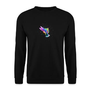 Rainbow watercolor Hummingbird Burst - Unisex Sweatshirt - black - Front - Alina (178cm) & Michal (187cm)
