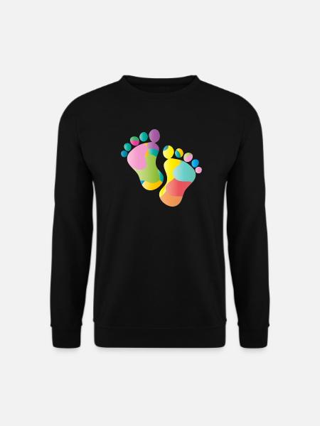 kunterbunte Baby Fußabdrücke - Unisex Pullover - Schwarz