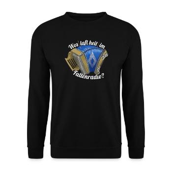 Wos laft heit im Faltenradio | ZiachON! - Unisex Sweatshirt - black - Front - Alina (178cm) & Michal (187cm)