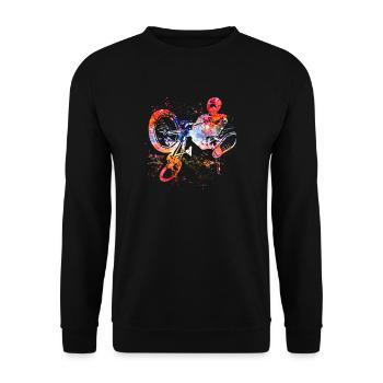 Cooles BMX - Fahrrad - MTB - Freestyle - Unisex Pullover - Schwarz - Vorne - Alina (178cm) & Michal (187cm)