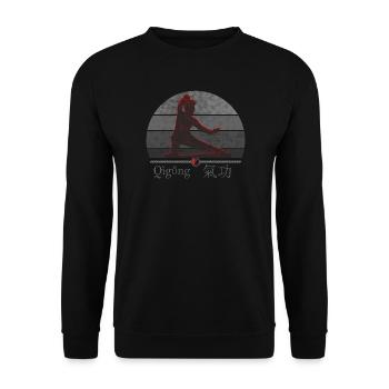 Qi Gong fighter - harmony of body and mind - Unisex Sweatshirt - black - Front - Alina (178cm) & Michal (187cm)