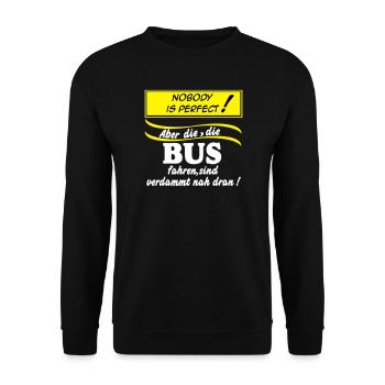Chauffeur de bus Chauffeur de bus Personne (25) - Sweat-shirt Unisexe - noir - Devant - Alina (178cm) & Michal (187cm)