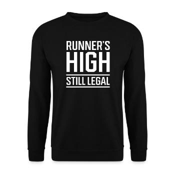 Runner's High - immer noch legal - Unisex Pullover - Schwarz - Vorne - Alina (178cm) & Michal (187cm)