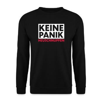 Keine Panik Heuschnupfen - Unisex Pullover - Schwarz - Vorne - Alina (178cm) & Michal (187cm)