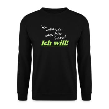 Auto Tuning Schrauber Kult Shirt, Altes Auto (25) - Unisex Pullover - Schwarz - Vorne - Alina (178cm) & Michal (187cm)