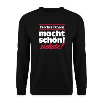 Traktor , Trecker , LandmaschineTrecker fahren(25) - Unisex Pullover - Schwarz - Vorne - Alina (178cm) & Michal (187cm)