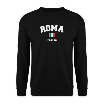 Emblème de Roma Italia - Sweat-shirt Unisexe - noir - Devant - Alina (178cm) & Michal (187cm)