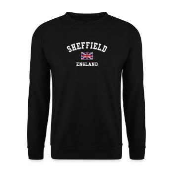 Sheffield England Flagge - Unisex Pullover - Schwarz - Vorne - Alina (178cm) & Michal (187cm)