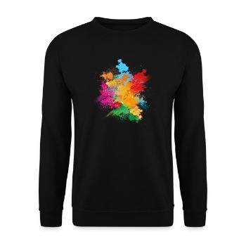 Color powder explosion of colored color powder - Unisex Sweatshirt - black - Front - Alina (178cm) & Michal (187cm)