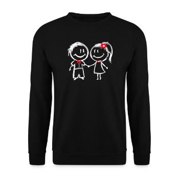 Couple Amour relation Romance Saint Valentin - Sweat-shirt Unisexe - noir - Devant - Alina (178cm) & Michal (187cm)