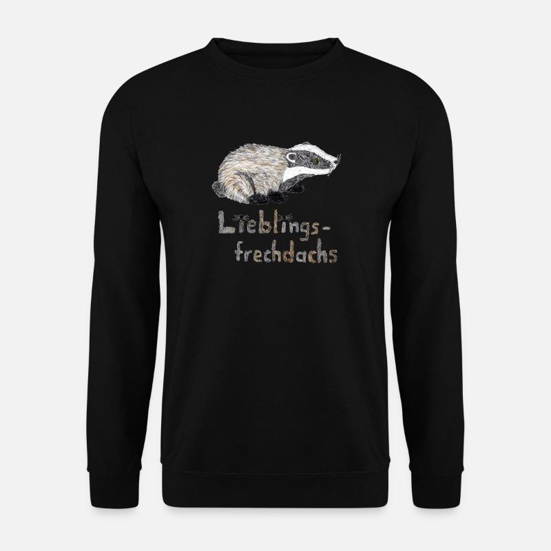 Lieblingsfrechdachs - Süßer Dachs Aquarell - Unisex Pullover - Schwarz