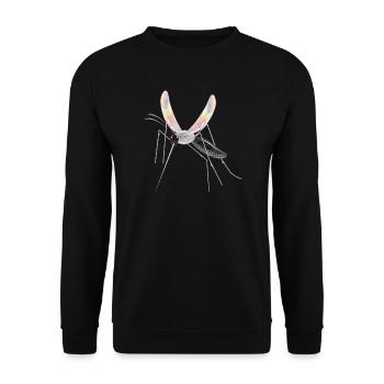 iridescent drawing of a mosquito mosquito - Unisex Sweatshirt - black - Front - Alina (178cm) & Michal (187cm)
