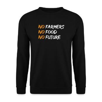 No Farmers No Food – Statement Design - Unisex Sweatshirt - black - Front - Alina (178cm) & Michal (187cm)