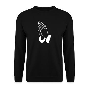Prayer Hands Line Art - Unisex Sweatshirt - black - Front - Alina (178cm) & Michal (187cm)