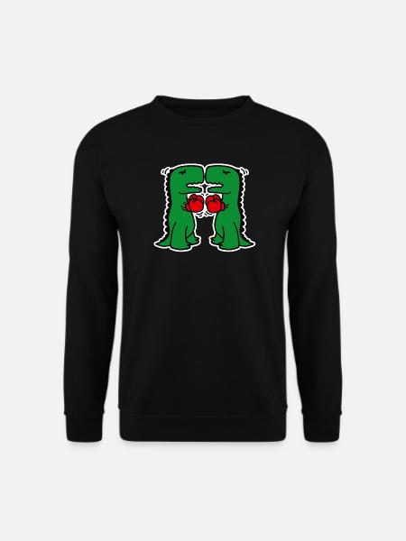 Dinosaures de boxe drôle école de boxe dessin animé enfants - Sweat-shirt Unisexe - noir