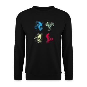 BMX / Bmx / bmx / idée cadeau / anniversaire - Sweat-shirt Unisexe - noir - Devant - Alina (178cm) & Michal (187cm)