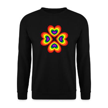 70s Flower Pattern - Unisex Sweatshirt - black - Front - Alina (178cm) & Michal (187cm)