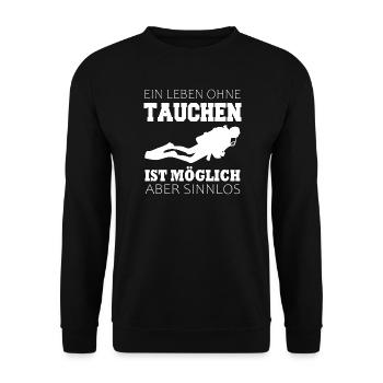 Taucher Tauchen - Unisex Pullover - Schwarz - Vorne - Alina (178cm) & Michal (187cm)