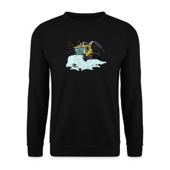 gelbe Schneeschaufel - Unisex Pullover - Schwarz - Vorne - Alina (178cm) & Michal (187cm)
