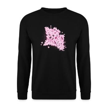 lush lilac splendor of pink lilac flowers - Unisex Sweatshirt - black - Front - Alina (178cm) & Michal (187cm)