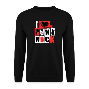 I love punk rock punk rock music hard rock metal - Unisex Sweatshirt - black - Front - Alina (178cm) & Michal (187cm)
