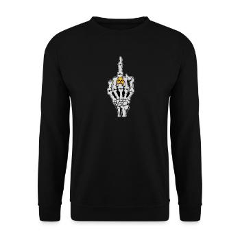 Skeleton Rocker Rock Music Heavy Metal Hard Rock Cool - Unisex Sweatshirt - black - Front - Alina (178cm) & Michal (187cm)