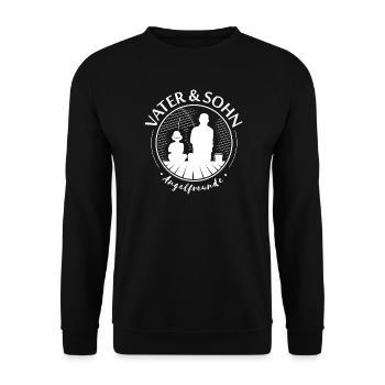Vater Sohn Partnerlook Angler Geschenk - Unisex Pullover - Schwarz - Vorne - Alina (178cm) & Michal (187cm)