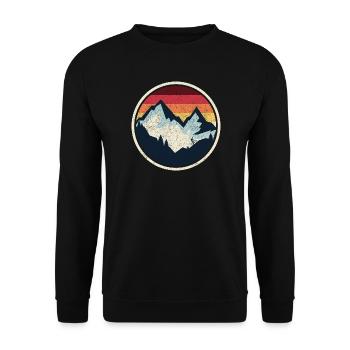 Retro Ridge Sunset Mountainbike - Unisex Pullover - Schwarz - Vorne - Alina (178cm) & Michal (187cm)