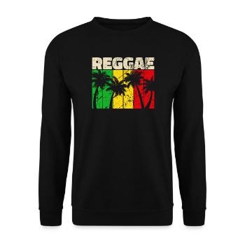 Reggae Reggaemusik Jamaika Urlaub Karibik Palmen - Unisex Pullover - Schwarz - Vorne - Alina (178cm) & Michal (187cm)