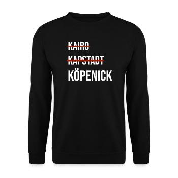 Grafik mit Köpenick - Unisex Pullover - Schwarz - Vorne - Alina (178cm) & Michal (187cm)