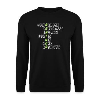 Rente Rentner Rentnerin Feierabend geschafft(25) - Unisex Pullover - Schwarz - Vorne - Alina (178cm) & Michal (187cm)