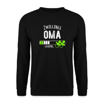 Zwillingsoma Loading Oma Großmutter Zwillinge - Unisex Pullover - Schwarz - Vorne - Alina (178cm) & Michal (187cm)