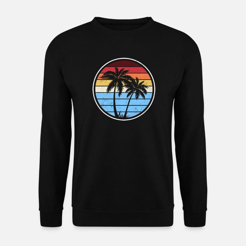 Retro Palm Sunset Circle - Unisex Sweatshirt - black