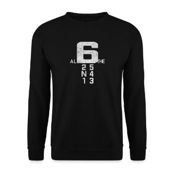 Six : Tout sur les 25413 Glyphes - Sweat-shirt Unisexe - noir - Devant - Alina (178cm) & Michal (187cm)
