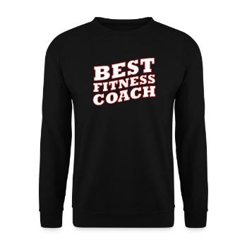 Fitness Coach Bold Typography - Unisex Pullover - Schwarz - Vorne - Alina (178cm) & Michal (187cm)