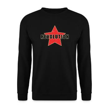 roter stern revolution - Unisex Pullover - Schwarz - Vorne - Alina (178cm) & Michal (187cm)