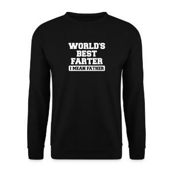 World's Best Farter I Mean Father - Unisex Sweatshirt - black - Front - Alina (178cm) & Michal (187cm)