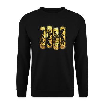 Bmx Vélo - Conduite BMX - BMX Coureur en or - Sweat-shirt Unisexe - noir - Devant - Alina (178cm) & Michal (187cm)