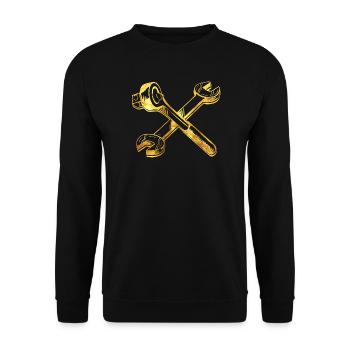 Tool wrench hobby mechanic car - Unisex Sweatshirt - black - Front - Alina (178cm) & Michal (187cm)